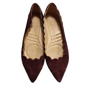 ADRIENNE VITTADINI Size 7.5 Women's Shoes Scalloped Fox Flats Pointed Toe
